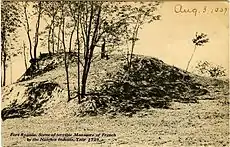 A postcard showing the ruins of Fort Rosalie in 1907