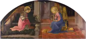 『受胎告知』（1450年代、ロンドン、ナショナル・ギャラリー）