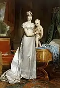 ナポレオン・フランソワと母マリー・ルイーズ皇后（1813年、ジェラール画）
