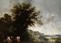 古代の人のいる風景画