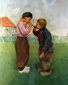 煙草を吸う子供