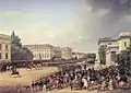 フランツ・クリューガー作、ノイエ・ヴァッヘ前のパレード 1824年- 1830年