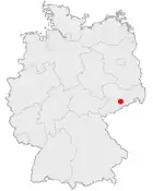 Deutschlandkarte, Lage der Stadt Freiberg