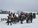 再現イベントのフランス砲兵。
