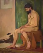 座っている裸の男 (c.1910)