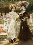 夏の公園の女性たち(c.1900)