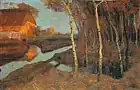 フリッツ・オーヴァーベック『湿原の夕べ』(c.1895)