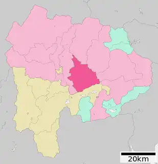 笛吹市位置図