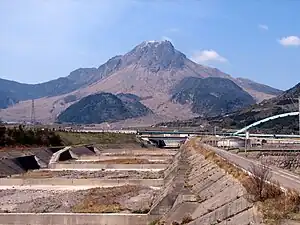平成新山と水無川(2007年)
