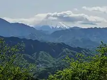 山頂から望む富士山
