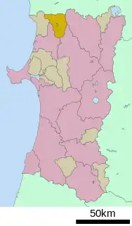 藤里町位置図