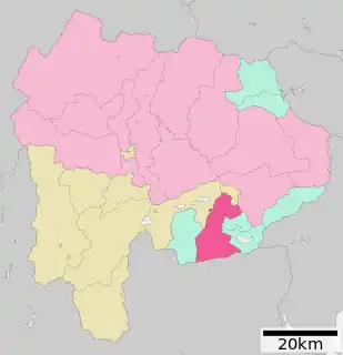 富士吉田市位置図