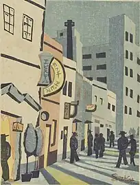 「新東京百景」より「新宿カフェ街」 1930年(東京都現代美術館所蔵)