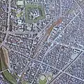 福井駅周辺の空中写真（1975年9月撮影）国土交通省 国土地理院 地図・空中写真閲覧サービスの空中写真を基に作成
