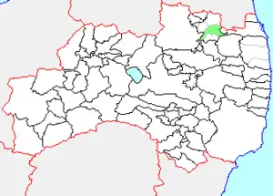 霊山町の県内位置図
