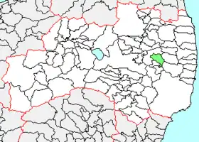 常葉町の県内位置図