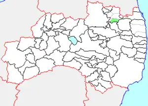 月舘町の県内位置図
