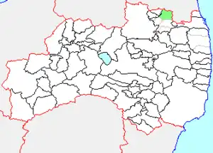 梁川町の県内位置図