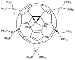 フラーレン錯体である[ [Et3P]2Pt]6(η2:η2:η2:η2:η2:η2-C60)。
