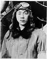 冬用の昭和九年式航空衣袴(飯田房太)。海軍が陸軍から大量購入した戦車眼鏡を使用