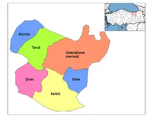 トルコ国内のシランの位置