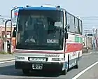 旧来塗装の3列シート車（稚内市内にて）