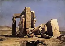 『エジプトの神殿』1840年。油彩、キャンバス、36 × 49 cm。州立美術館（ローザンヌ）。
