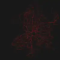 GTFSデータを使って作成されたマドリードの公共交通路線図
