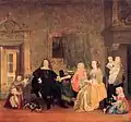 ハブリエル・メツー『ヒンロペン一家の肖像』、1663年、絵画館 (ベルリン)