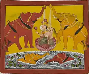 ラクシュミーの絵画（1780年頃）