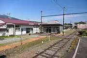 駅舎(ホーム側より。中央の建物はトイレ)