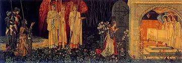 バーン＝ジョーンズ作のタペストリー『The Vision of the Holy Grail』（1890年）