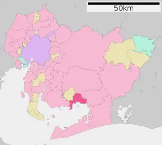 蒲郡市位置図