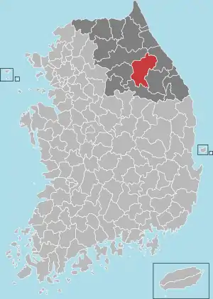 平昌郡の位置