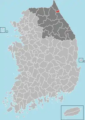 束草市の位置