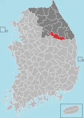 寧越郡の位置