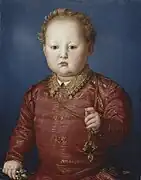 『ガルツィア・デ・メディチの肖像』（おそらく現存しないオリジナルの複製）1550年頃 プラド美術館所蔵