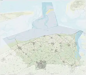 旧ドンヘラデール市の地形図（2015年6月時点）