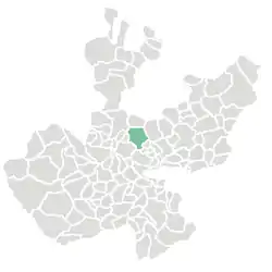 ハリスコ州内のサポパンの位置の位置図