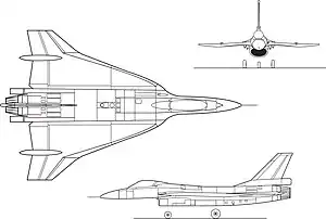 F-16XL 三面図