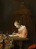 ヘラルト・テル・ボルフ『手紙を書く女』1655年頃