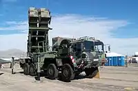 ドイツのパトリオットミサイルシステム。地対空ミサイルを装備