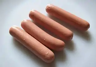 ベジタリアン向けのホットドッグ・ソーセージ。
