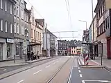 併用軌道上に存在する電停（Gerthe Mitte）