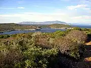 Spalmatoi gulf. 奥はモンテ・アルジェンターリオの岬。