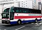 旧来塗装の4列シート車（2001年、札幌駅前ターミナル入線の様子）