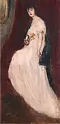 ピンクのドレスの少女 (c.1920)