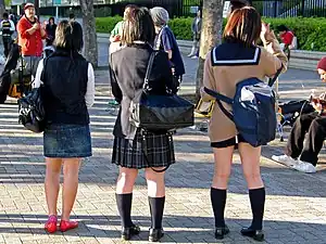 ハイソックスの一種である、紺ハイ