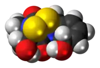 Space-filling model of the gliotoxin molecule{{{画像alt1}}}