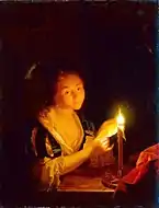 手紙を読む少女